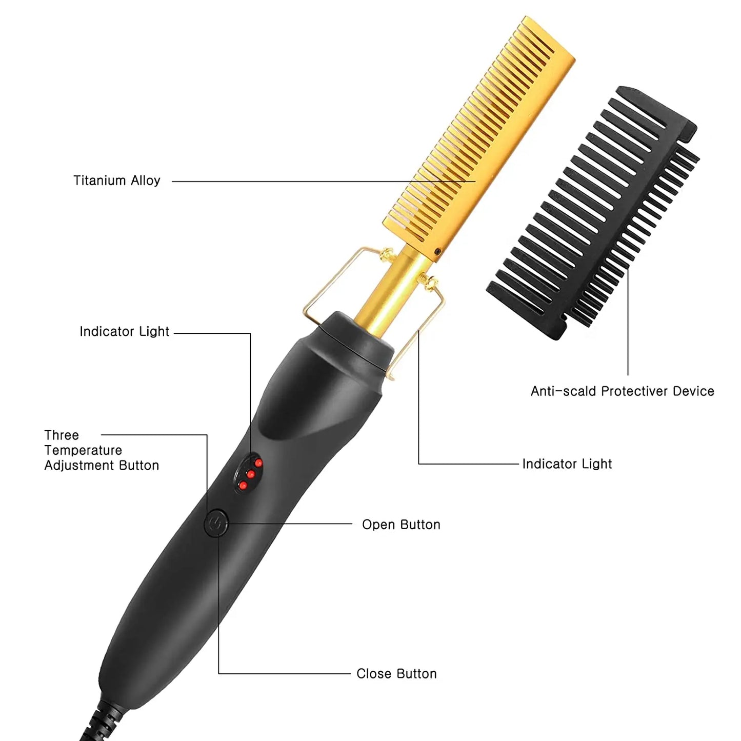 Electric 2 in1 Straightener Comb